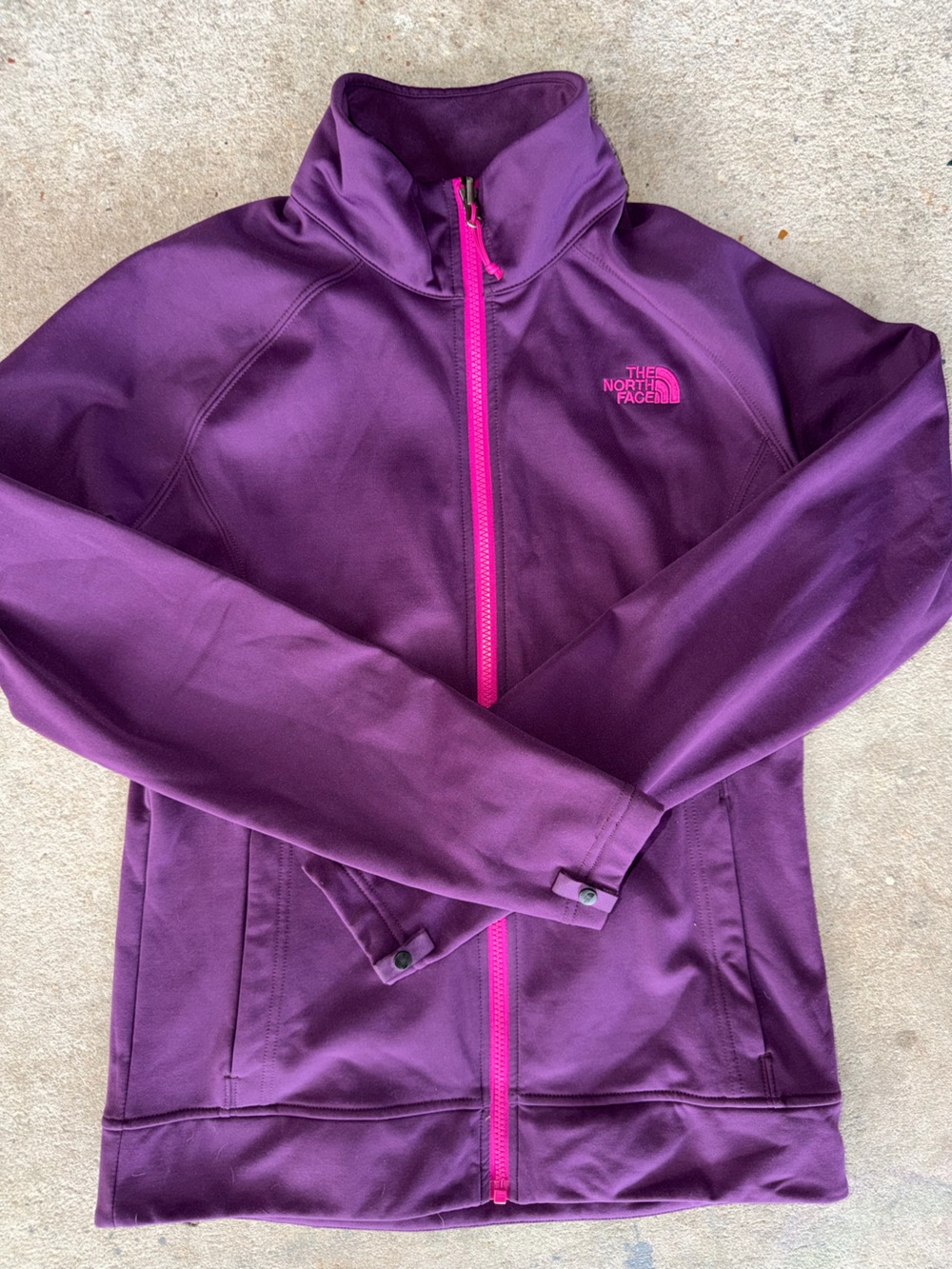 The North Face Purple Fleece Jacket with Pink Zipper